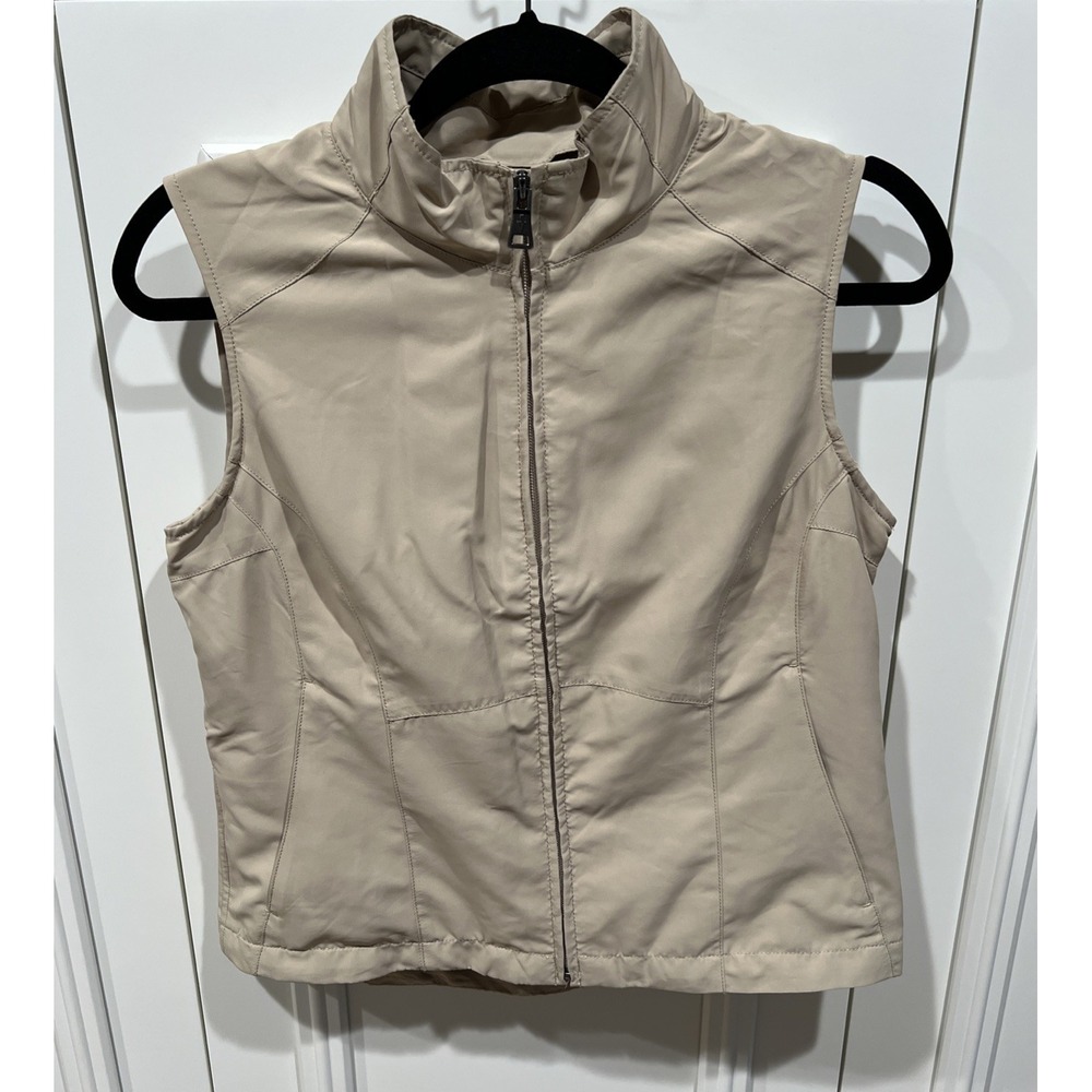 Scottevest Beige/Tan Sleeveless Zip-Front Vest